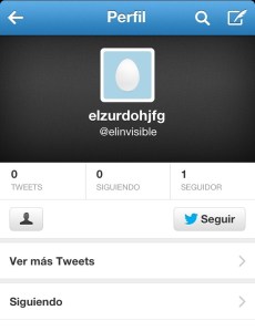 Perfil de twitter inactivo.