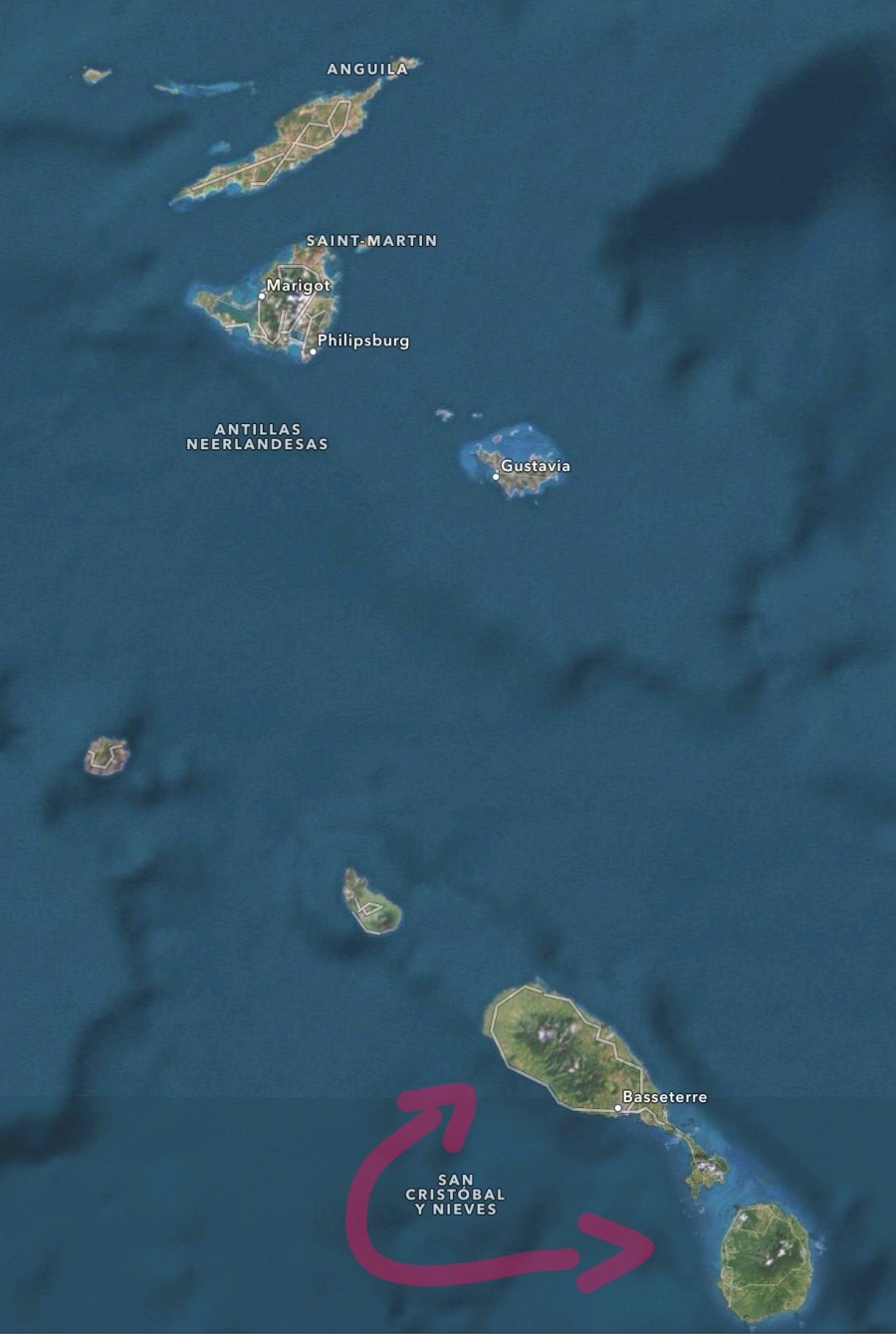 St. Kitts & Nevis, islas vistas de cerca