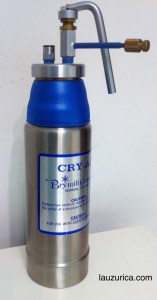 Pistola para dispensar nitrógeno líquido para tratamientos de crioterapia